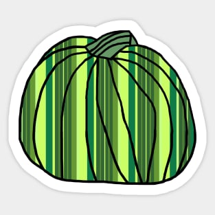 Halloween Horror Pumpkin Green Stripes Sticker